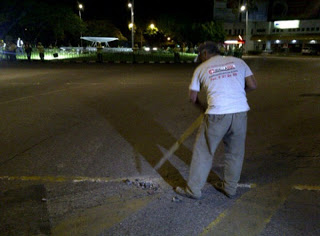 Violento inicio de la construcción del paso deprimido esta madrugada