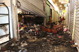 Incendio en el mercado de San Benito destruye dos negocios