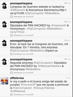 Anonymous hackea en la madrugada la cuenta de Twitter de la gobernadora Ivonne Ortega;