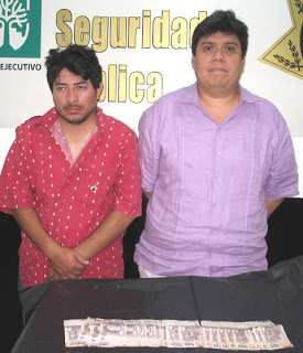 Pareja de extorsionadores detenidos por la SSP