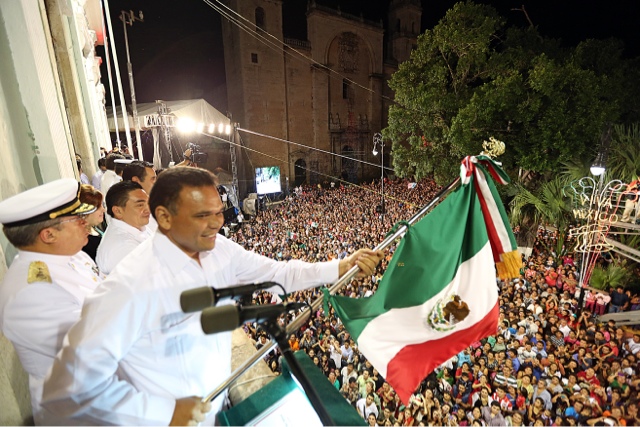 Más de 40 mil personas celebran en Mérida el inicio de la Independencia