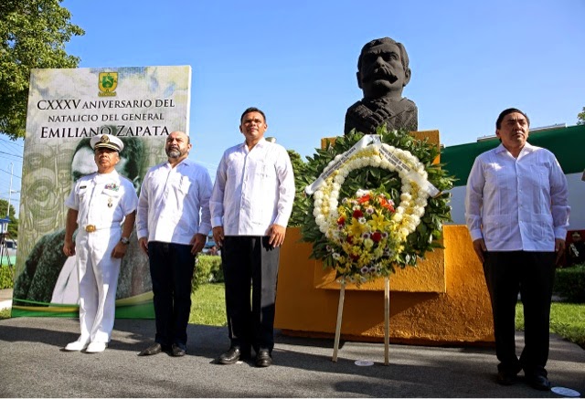 Conmemoran CXXXV aniversario del natalicio de Emiliano Zapata