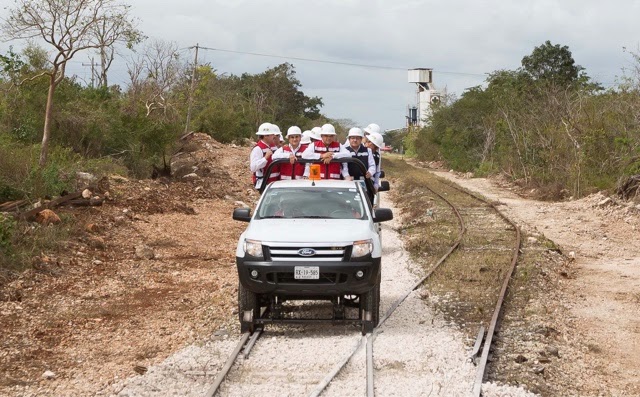 Listos más de 35 kilómetros de la línea férrea Chiapas-Mayab en el
estado