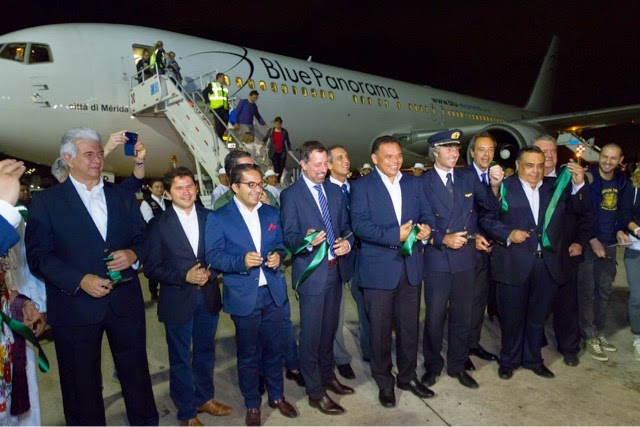 Arriba a Yucatán primer vuelo directo desde Milán, Italia