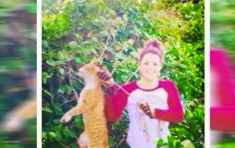 Veterinaria mata un gato a flechazos y lo presume en Facebook