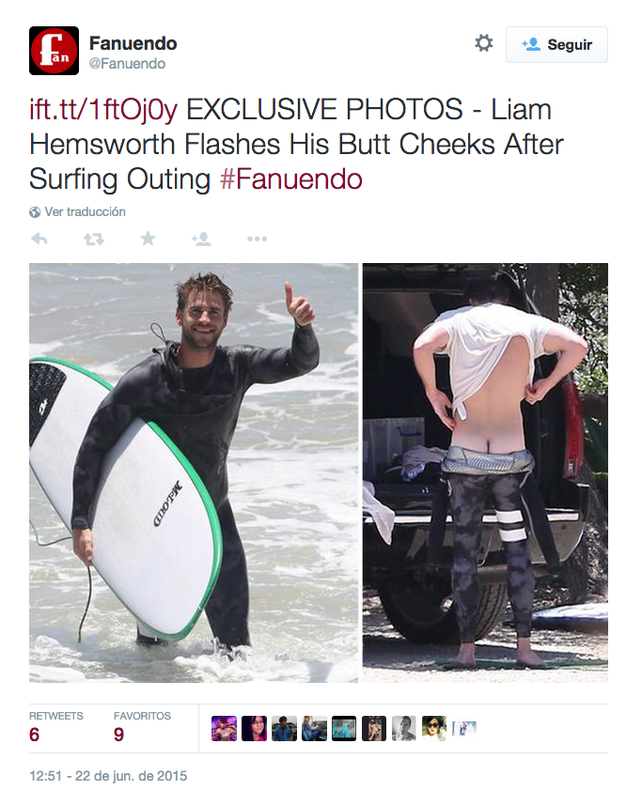 Liam Hemsworth  sufre descuido en la playa y muestra de más
