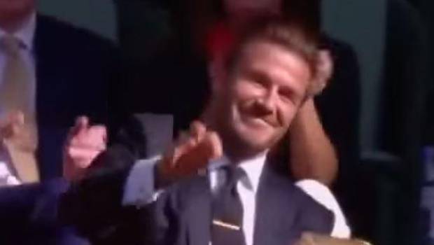 David Beckham fue pasapelotas en Wimbledon