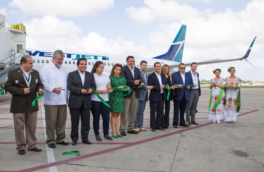 Inicia operaciones nueva ruta Mérida-Toronto, de la canadiense WestJet.