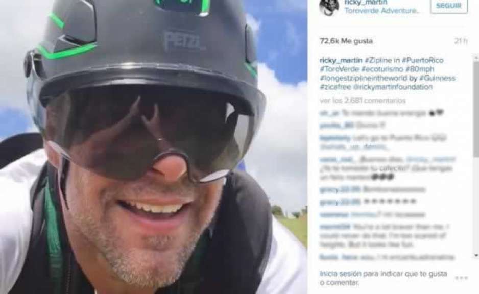 Ricky Martin se cuelga de tremendo monstruo