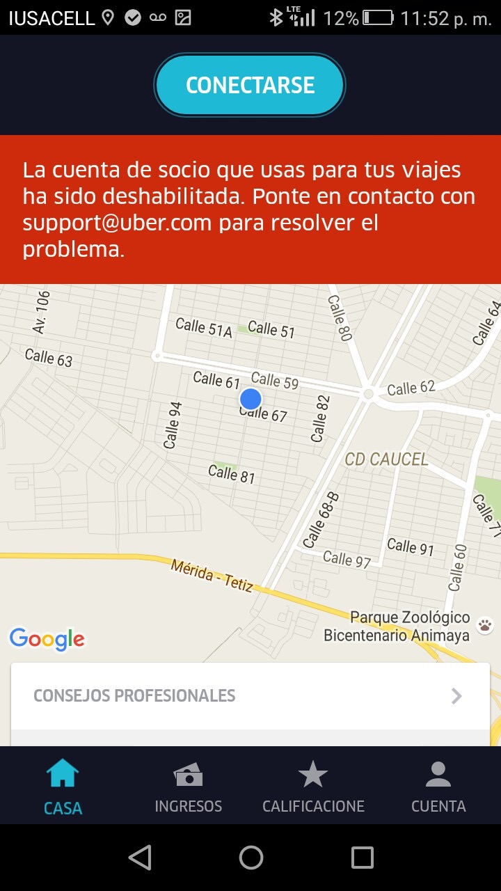 Uber en problemas con sus socios de Mérida