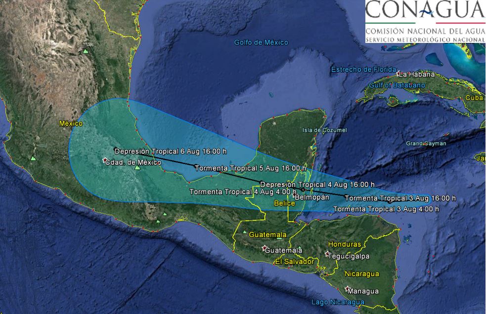 Tormenta Earl mantiene avance hacia la Península de Yucatán