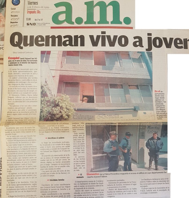 Investigan paradero de mujer que quemó vivo a su novio