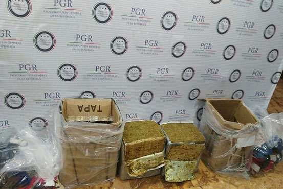 Aseguran 39 kilos de marihuana en empresa de mensajería