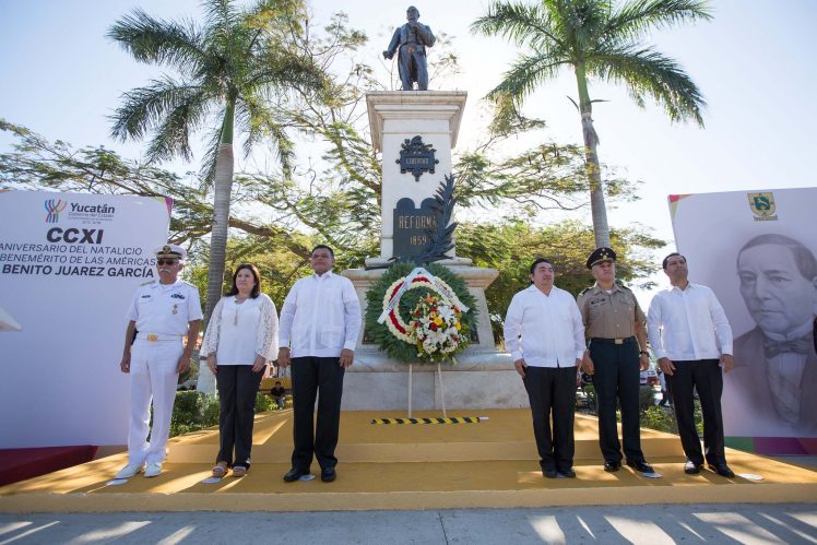 Conmemoran el 211 aniversario del natalicio del Benemérito de las Américas