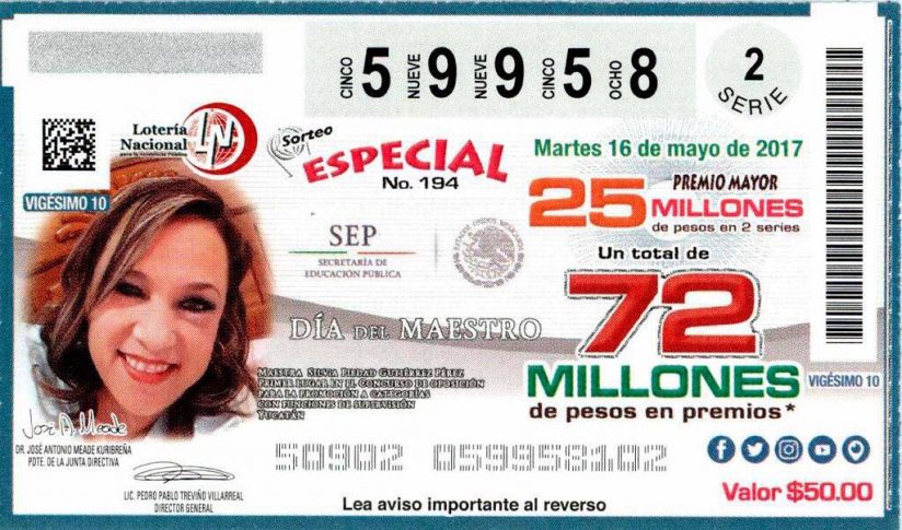 Cuatro profesores yucatecos aparecen en billetes de la Lotería Nacional