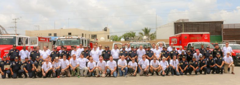 Bomberos europeos conocen el trabajo de los ‘tragahumos’ de Yucatán