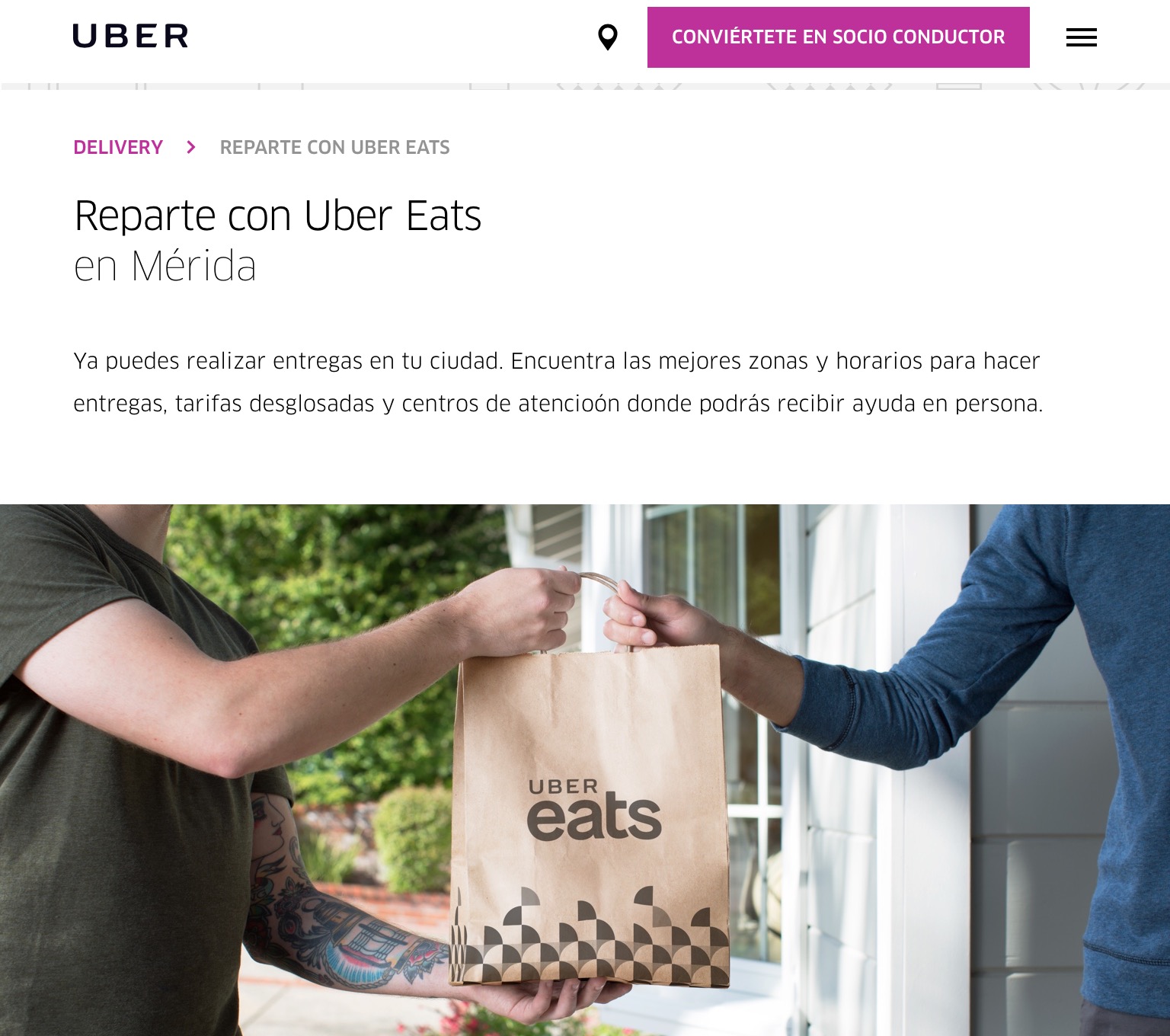 Uber lanza su servicio de entrega de comida en Mérida