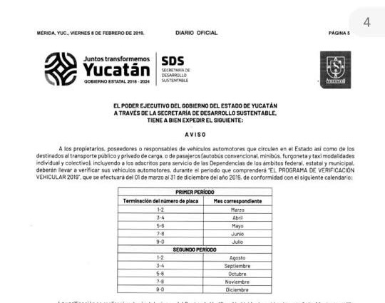 Anuncian opcional verificación vehicular en Yucatán