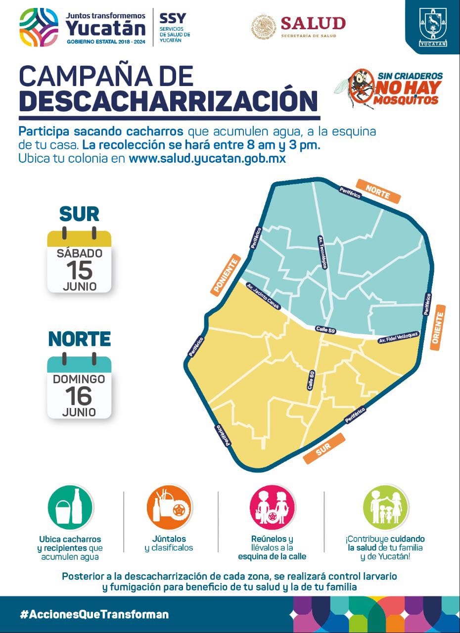 Habrá descacharrización sábado y domingo próximos