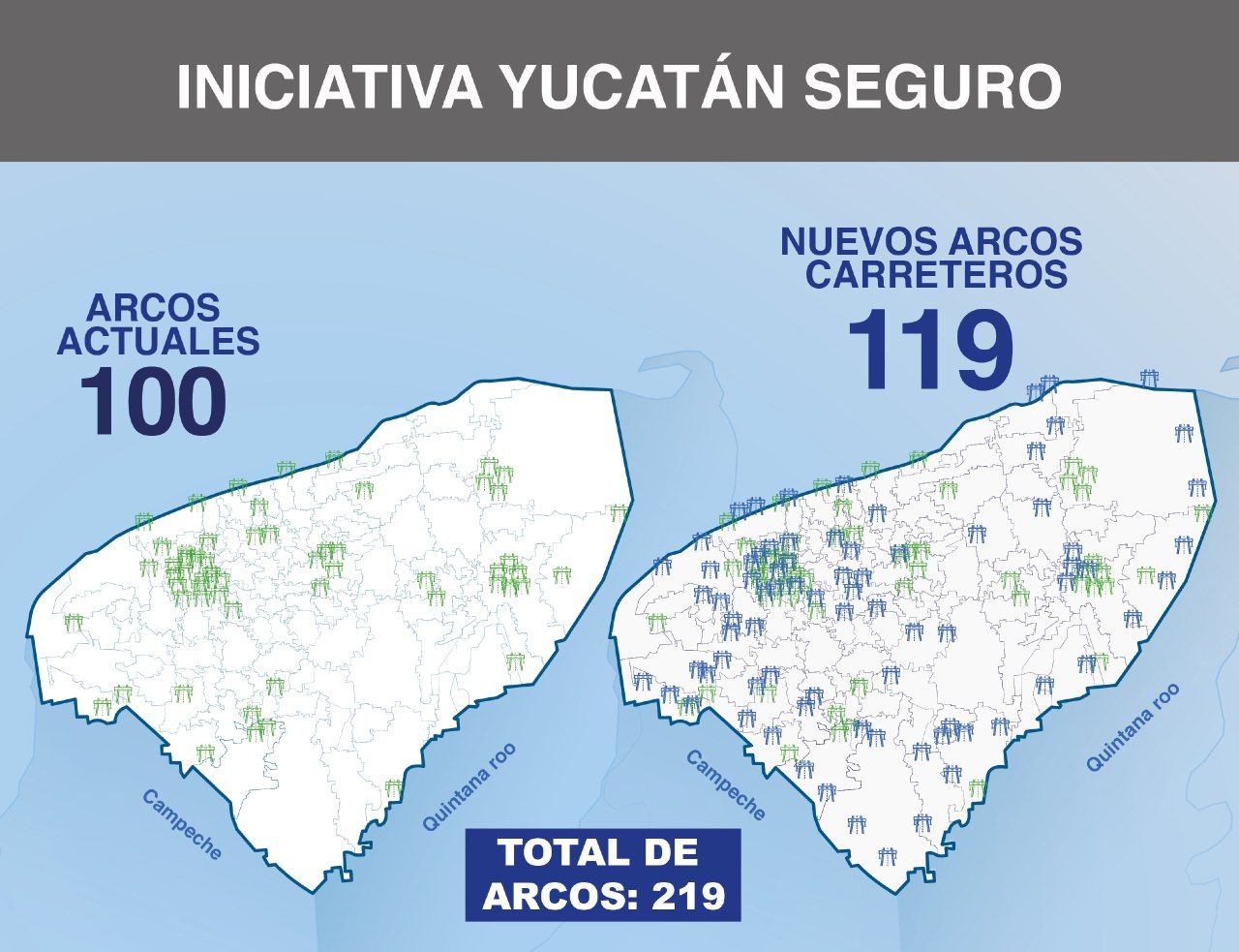 Fronteras del Estado y  entradas y salidas de los municipios, protegidos con   “Yucatán Seguro”