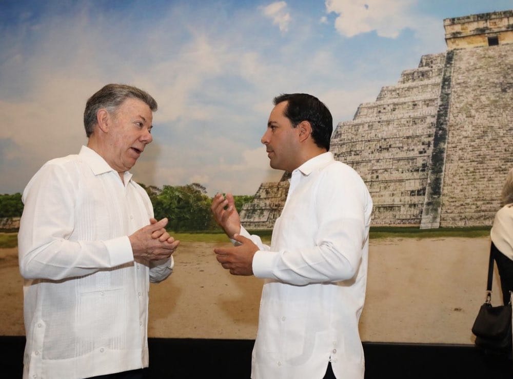 El expresidente de Colombia Juan Manuel Santos destaca hospitalidad del Gobierno del Estado y los yucatecos