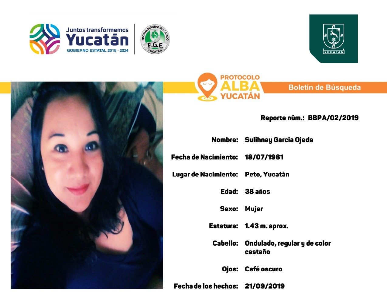 Se busca vecina de Peto desaparecida desde más de un mes