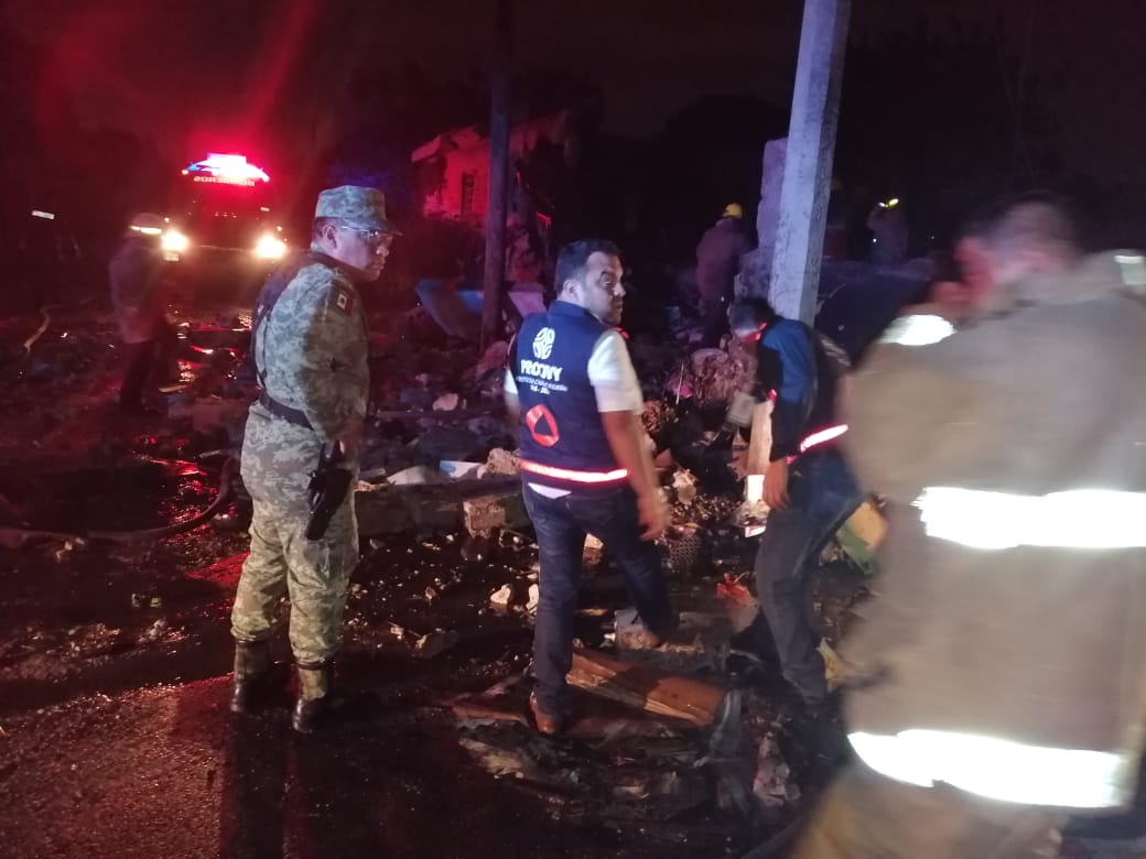 Un muerto y tres heridos en explosión por pirotecnia en Kanasín