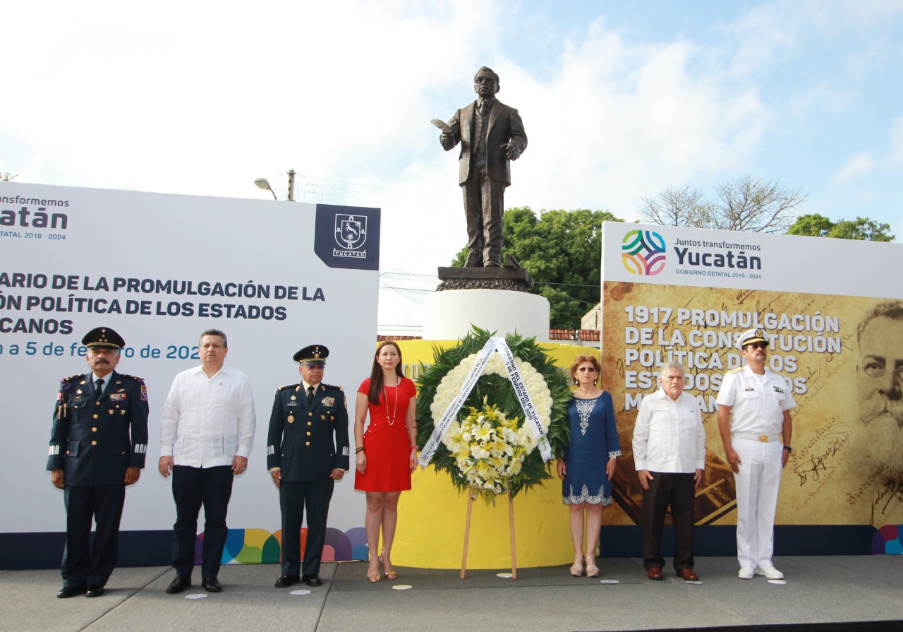 Yucatán conmemora el 103 aniversario de la promulgación de la Carta Magna