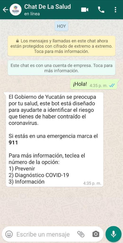 Gobierno del Estado lanza el “Chat de la Salud”, un  WhatsApp para el Coronavirus