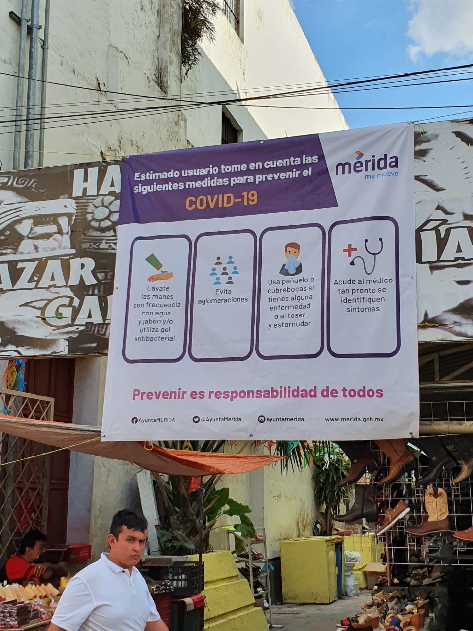 Mercados de Mérida se suman a la campaña de prevención por Covid-19