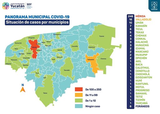 Mérida es la octava ciudad con más casos de coronavirus