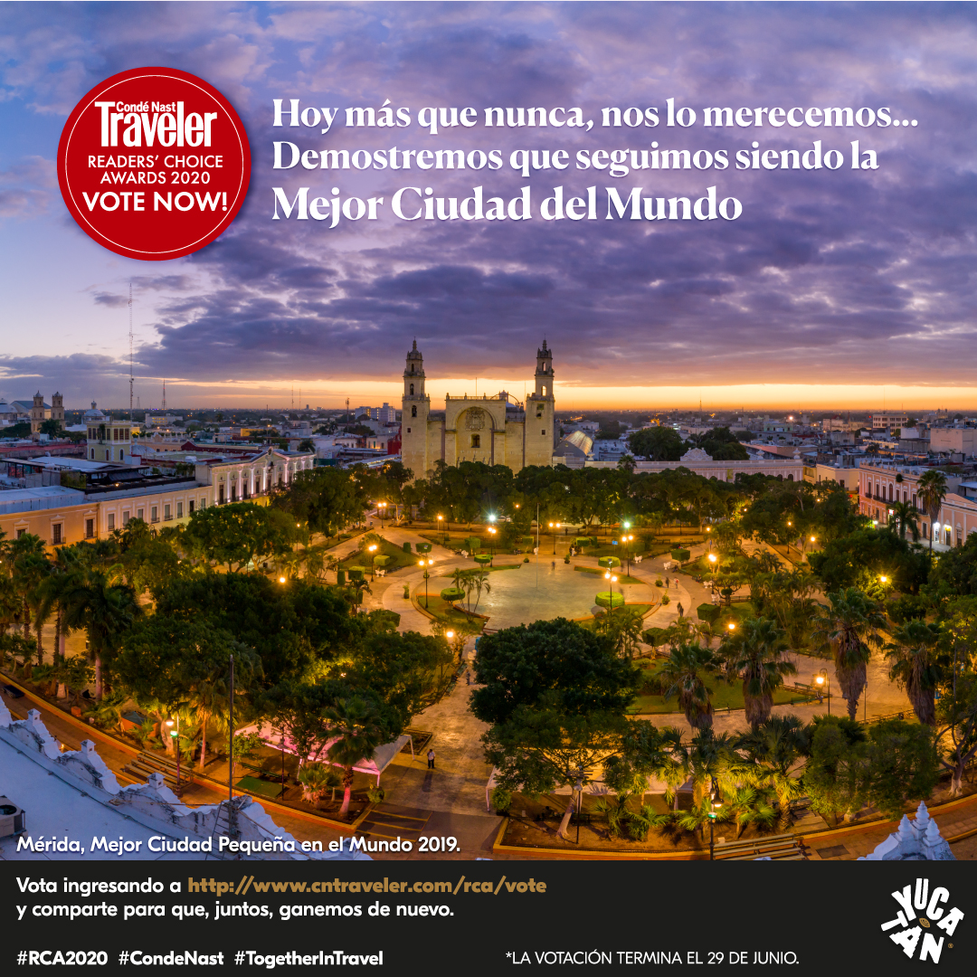 Invitan a votar por Mérida en los Readers’ Choice Awards 2020 de Conde Nast Traveler