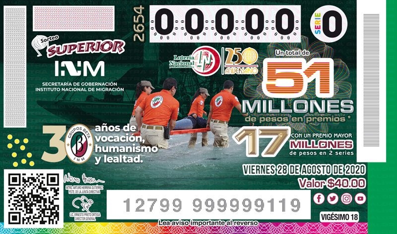 Vendido en Mérida el segundo lugar de la Lotería Nacional