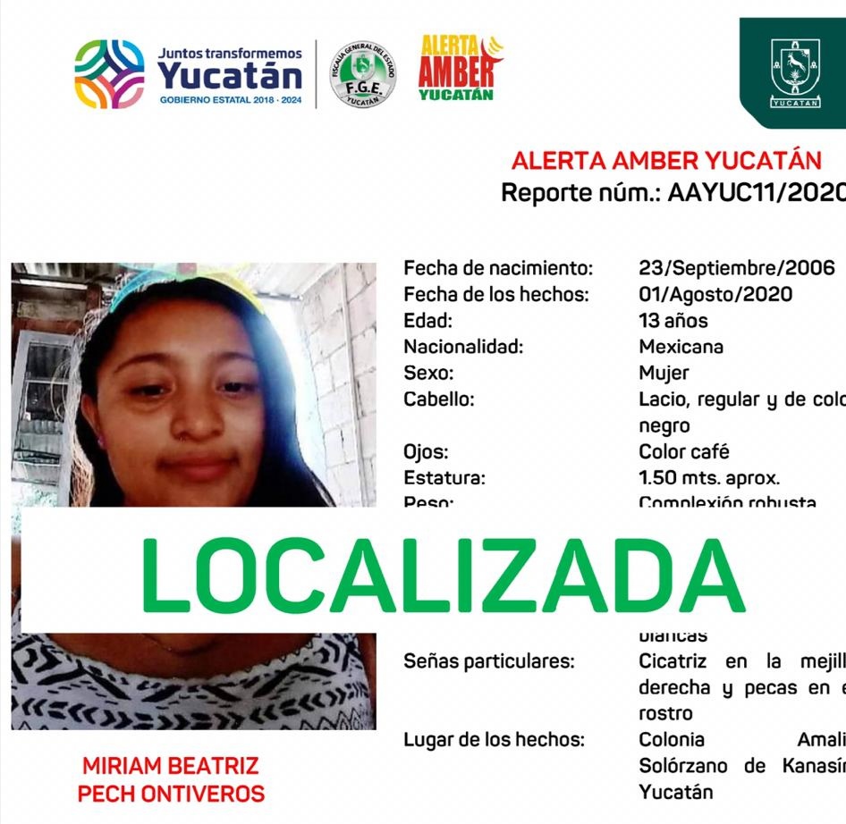 Localizan en Kanasín a adolescente fugada