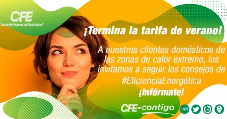 Lo que nos faltaba: la CFE da por concluída la tarifa de verano