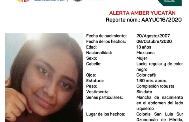 Piden ayuda para localizar a adolescente meridana