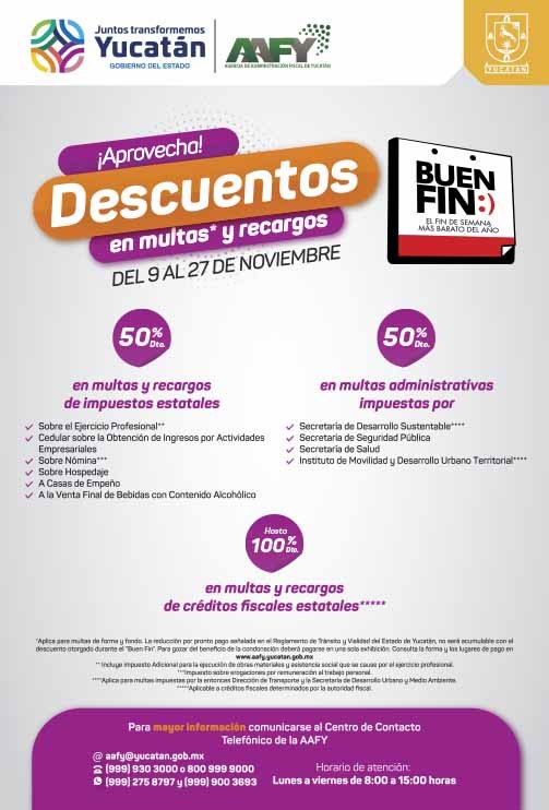 En el Buen Fin, dependencias del Gobierno del Estado ofrecerán descuentos y promociones