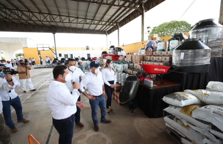 Reciben productores yucatecos apoyos para reactivar el campo y seguir generando empleos