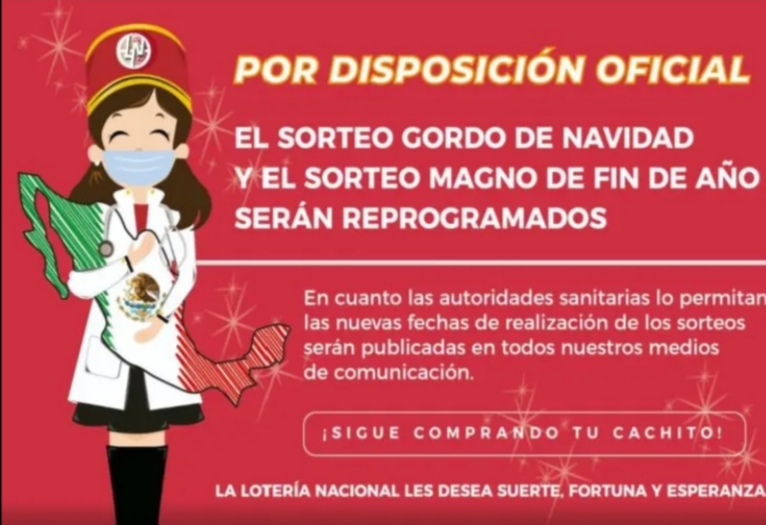 Suspende la Lotería Nacional el sorteo del Gordo de Navidad