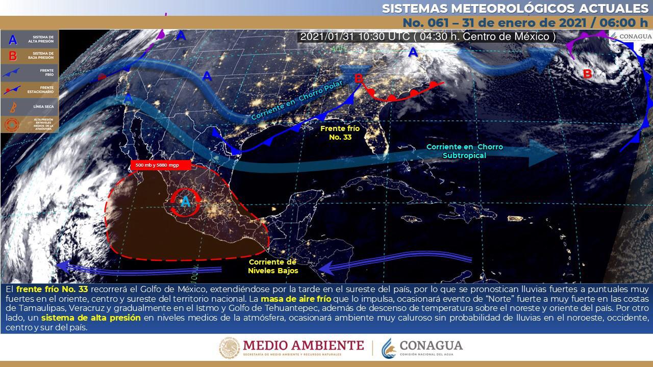 Ya viene el frente frío 33: comenzará este lunes