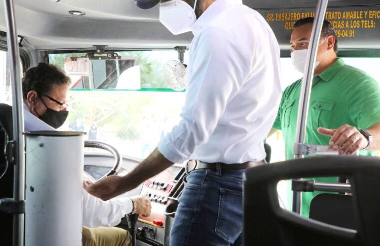 Autobuses del transporte público en Mérida cuentan ya con dispensadores de gel antibacterial