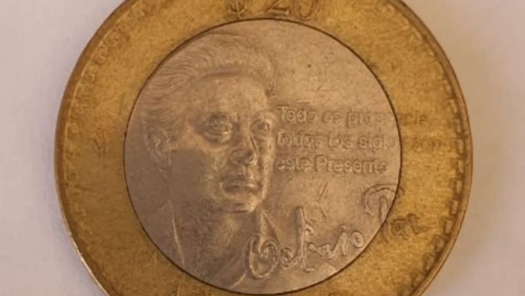 Moneda conmemorativa de Octavio Paz se vende hasta en 5 mil pesos