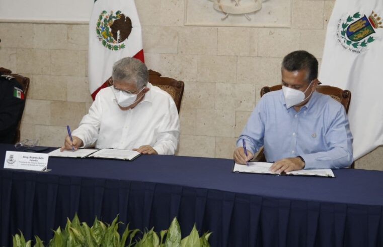 El alcalde Alejandro Ruz encabezó la firma de un convenio de colaboración con el Poder Judicial