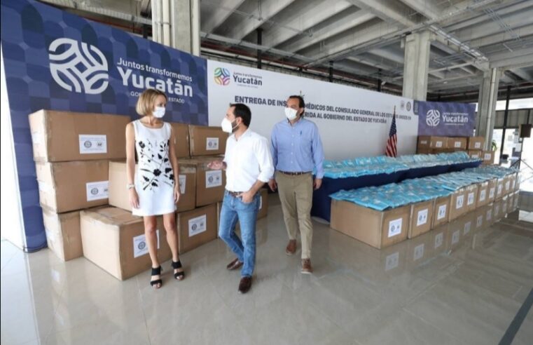 Yucatán recibe de EU donativo de material y equipo de protección para personal de salud