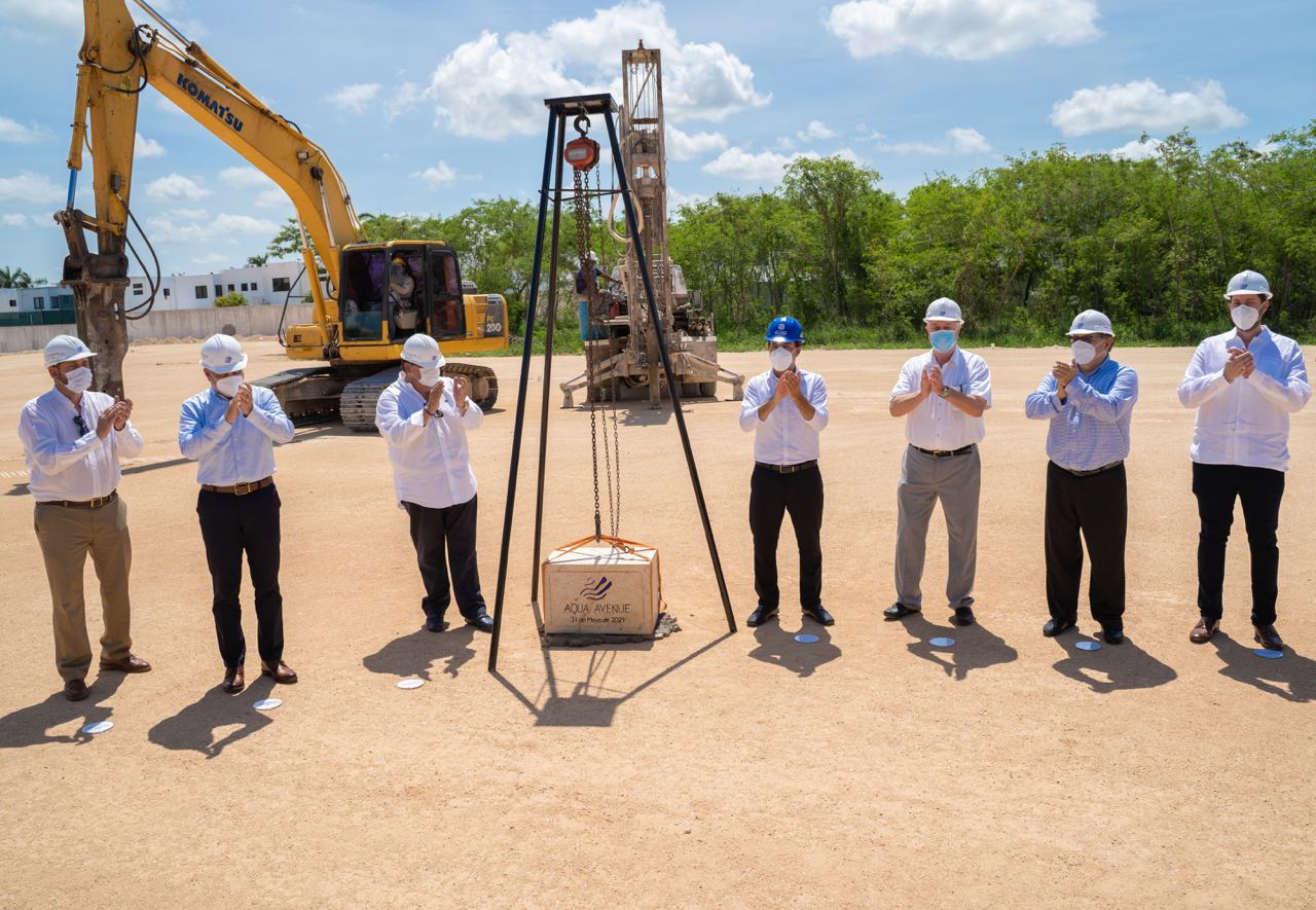 Mérida a la vanguardia mundial en desarrollos mixtos: ponen primera piedra de Aqua Avenue