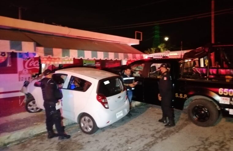 Lesionados tres oficiales de la SSP en hecho de tránsito esta madrugada