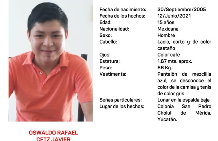 Se busca adolescente meridano