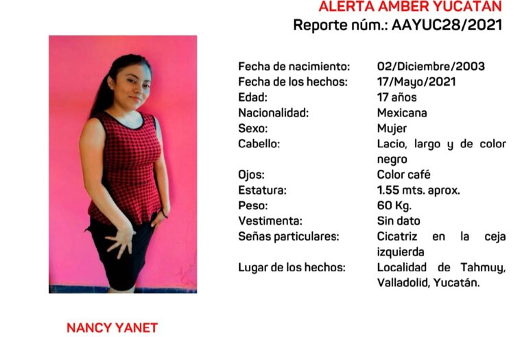Se busca adolescente yucateca desaparecida hace mas de un mes