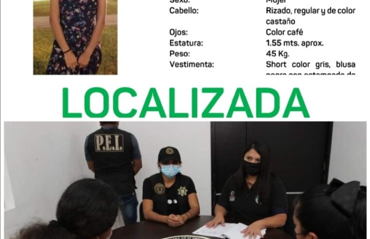 Localizan a quinceañera reportada como extraviada