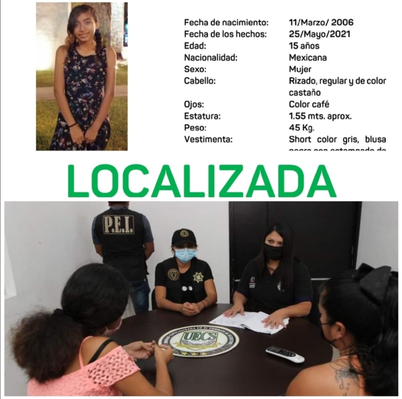 Localizan a quinceañera reportada como extraviada